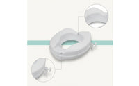 Contoured Toilet Seat Riser Easy to Clean Toilet Seat Riser with Clamp User-Friendly for Seniors, Handicapped, Home Care, Washroom
