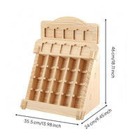 Slanted Storage Rack Stepped Design Wooden Display Rack Freestanding