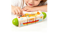 Rotating Block Puzzle Compact Wooden Turning Puzzle Educational Toy for Young Children, Kids, Tabletop, Classroom
