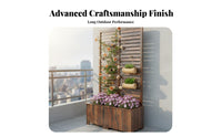 Planter Box with Trellis Weather-Resistant Freestanding Trellis Planter Space-Saving Vertical Design Climbing Plant Support for Balcony, Deck, Rooftop