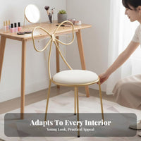 looprear Chair Plush Texture plush Armless Chair with loop Pillow golden-hued Legs