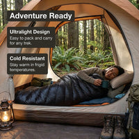 Sleeping Bag for Camping, Mummy Waterproof Lightweight Outdoor Bag, 400T 20D Nylon Case, Warm for Co - Image 3