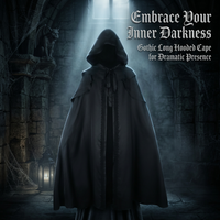 Fancy Dress Hooded Cape, Gothic Hooded Cloak Polyester, Halloween Party Hooded C #variant:M