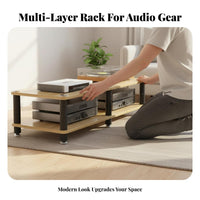 Audio Equipment Rack Sturdy Construction Amplifier Stand Stable Structure Stereo Component Shelf for Home Theater Enthusiasts, Entertainment Room