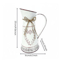 Metal Pitcher Vase Decorative Highlight Leaf Pattern Vase Classic Home Decor for Tabletop