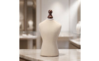 Necklace Display Bust Beige Linen Necklace Bust Elegant Pendant Display Stand Jewelers, Vendors, Boutiques