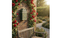 Green Wrought Iron Letterbox Waterproof Vintage Design Post Box Rustic Metal Post Box Easy to Install for Garden, House Exterior