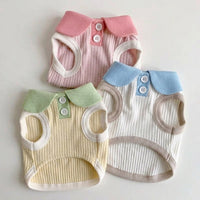 Dog T-Shirt for Small Breeds, Ribbed T-Shirt Style Small Dog Clothes, Polyester Pet Summer Wear, Sleeveless Spring Summer Outfit 1pk