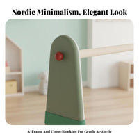 Toddler Dress-up Station Multi-Functional Storage A-Frame Clothes Rack Childreachible Height Floor-Standing for Bedroom, Nursery