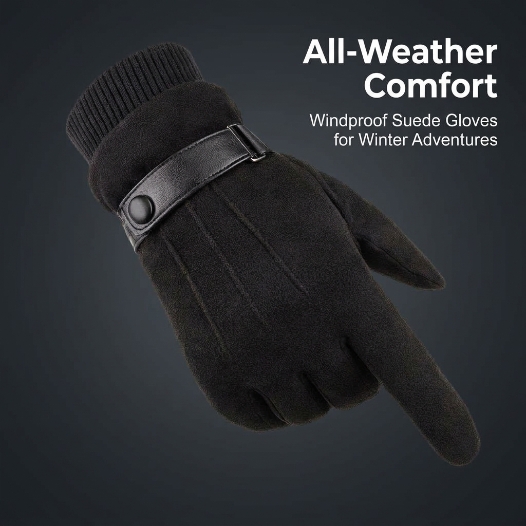 Mens Thermal Gloves for Cold Weather, Fleece Lined Winter Gloves, Touch Screen Warm Gloves, Outdoor Running Ski Gloves, Commuting Gloves
