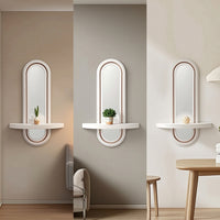 Wall Shelf with Mirror Compact Floating Shelf with Mirror Decorative for Bedroom
