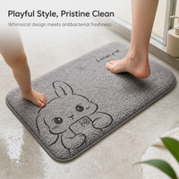 Coral Fleece Non-Slip Absorbent Bathroom Mat Quick Dry Floor Rug
