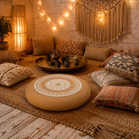 Jute Rope Cushion Handwoven Tatami Seat Cushion Breathable for Living Room