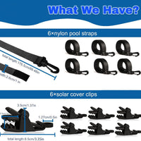 Solar Pool Cover Reel Accessory Set for Above-Ground Pools, 18 or 24 Pieces