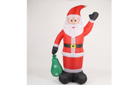 Inflatable Santa with Sack Outdoor Santa Father Christmas with Present Sack Yard Decor Giant Waving for Lawn, Porch