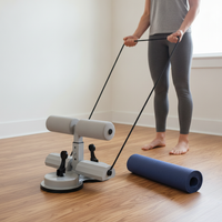 Sit-Up Assistant Device with Suction Cup for Abdominal Training, Multi-functional with Optional Resistance Bands