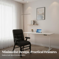 Reclining Desk Chair with Footrest Foldable Design for Dorm Room