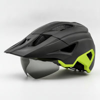 Aerodynamic Mountain Bike Helmet Matte Helmet with Visor Vented Streamlined for Adults, Cyclists, Commuters, Outdoor Riding, Commuting
