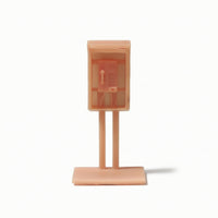 Translucent Telephone Booth Model Plastic Miniature Phone Booth Compact Decor Glare-Unobstructed for Hobbyists