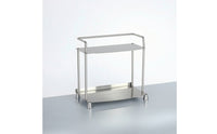 Tabletop Display Shelf Stainless Steel Rack Rounded Rails Two-Tier Storage Rack Easy to Clean for Coffee Area