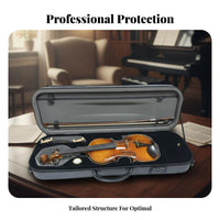 4/4 Full Size Violin Case Built-in Thermometer Violin Backpack Case Instrument Carrying Bag Pressure-Resistant Waterproof