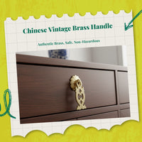 Brass Drawer Pull, Chinese design Cabinet Handle, Vintage Hardware, vintage brass, Single Hole, Furniture Accessory, Home Decor