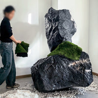 Simulated Black Mountain Stone Floor Decoration