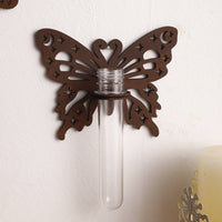 Butterfly Hanging Hydroponic Plant Wooden Frame with Pothos - Modern Minimalist Wall Decor