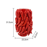 Vase with Chili Pepper Relief Glazed Decorative Vase Bold for Living Room, Entryway