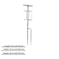 T-Shaped Handle Agricultural Hose Guide Metal Hose Guide Silver Finish Pointed Spike for Spraying Work