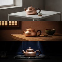 Copper Teapot Hammered Teapot with Side Handle Sleek for Kitchen Display