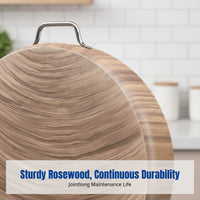 Rosewood Cutting Board, Durable Antibacterial Wood Chopping Board, Thick Whole Wood Butcher Block for Home & Commercial Kitchens