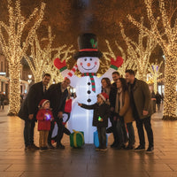Bonhomme De Neige Gonflable Avec Pingouins Festif Snowman with Penguins Outdoor