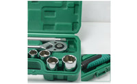 Full Polish Chrome Socket Wrench Kit Socket Set with Case Organized Ratchet Set Compact for Mechanics