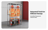 Double-Sided Fire Suit Stand Electric Firefighter Gear Rack Heavy Duty Rotating Turnout Gear Locker for Firefighters, Emergency Responders