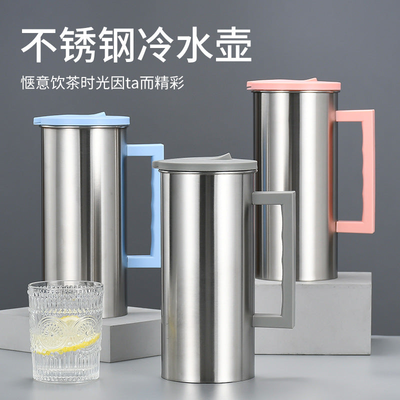 Stainless Steel Cold Water Pitcher with Thickened Single Layer, Korean Style, for Home and Restaurant