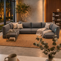 7-Piece Sofa Cushion Set PP Filling Home Padding Tie-Secured for Living Room