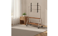 Adjustable-Height Mobile TV Cart with Shelf Portable Mobile TV Stand with Shelf Universal Television Cart with Wheels Movable for Living Room, Bedroom, Office