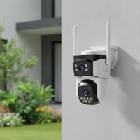 Cellular Triple-Lens Security Camera Motorized Three-Lens Security Camera for Homeowners, Builders, Farmers, Yards, Driveways, Construction Sites, Farms
