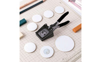 Lever-Action Graphic Punch Die Cutter Heavy-Duty Button Paper Cutter Manual Round Badge Punch Hand-Held for Crafters, Hobbyists, DIY Crafts, Studios