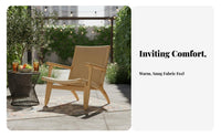 Woven Rope Lounge Chair Sturdy Wood Frame Indoor Furnishing Foldable Design Floor Protection for Cafe Owners, Adults