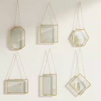 6 Pieces Hanging Glass Frame Easy to Hang Home Decoration