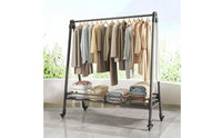 Folding Clothes Drying Rack with Wheels Space-Saving Rolling Drying Rack Metal Freestanding for Balcony