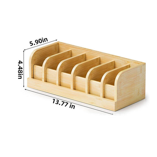 Bamboo Belt Holder Divided Compartments Belt Organizer Box Wooden Material