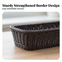 Braided Organizer Basket Multifunctional Imitation Rattan Basket Wicker Tray for Kitchen, Restaurant, Washroom
