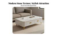 2 Pieces Light Luxury Design Coffee Table and TV Cabinet Pair Modern Aesthetic TV Stand and Coffee Table Combo Easy to Clean Living Room Furniture Large Storage Capacity for Apartment Dwellers, Families, Homeowners