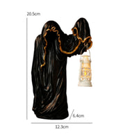 Ghost Wizard Figurine Halloween Hooded Ghost Wizard Draped for Desktop