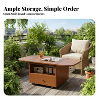 Foldable Design Expandable Rolling Storage Table Folding Living Room Furniture Space-Saving Multi-Functional for Small Apartment Dwellers, Homeowners, Families, Balcony, Bedroom, RV Camping, Office