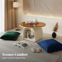 3 Pieces Round Tea Table with 2 Swivel Floor Chairs Easy to Clean Home Furniture