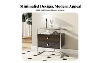 Light Luxury Aesthetic Metal Frame End Table Modern Minimalist Design Accessible-Shelf Side Table Versatile Nightstand Sturdy Structure for Homeowners, Apartment Dwellers, Students, Bedroom, Guest Room, Entryway, Office